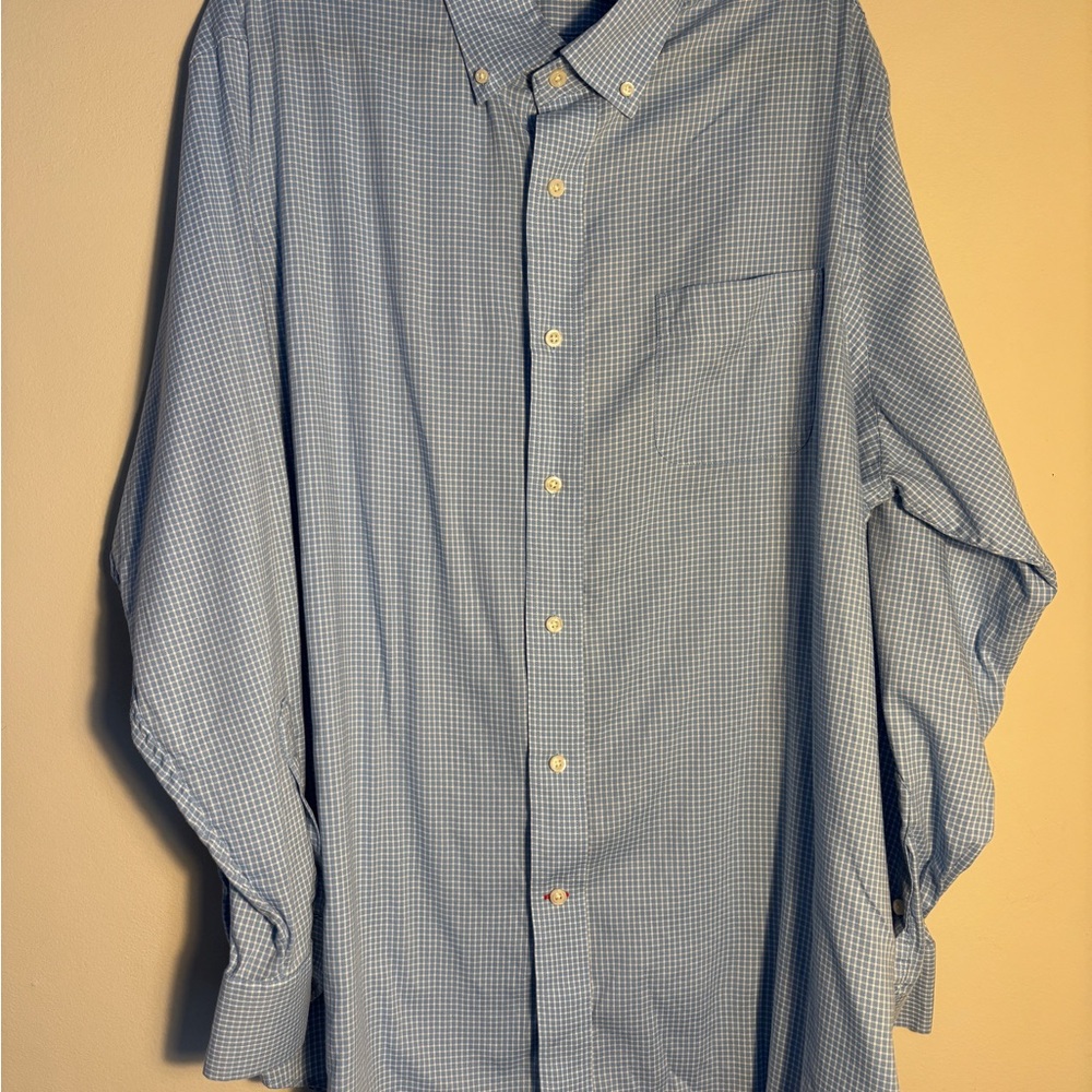 Daniel Cremieux Men’s XL Light Blue Micro-Check Button-Down Shirt Lightweight‎